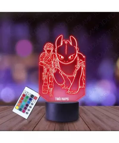 Lampka Nocna 3D LED LAMP Szczerbatek i Czkawka