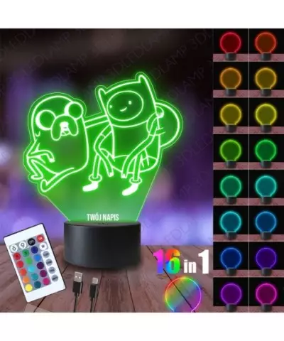 Lampka Nocna 3D LED LAMP Pora na Przygodę Finn Jake