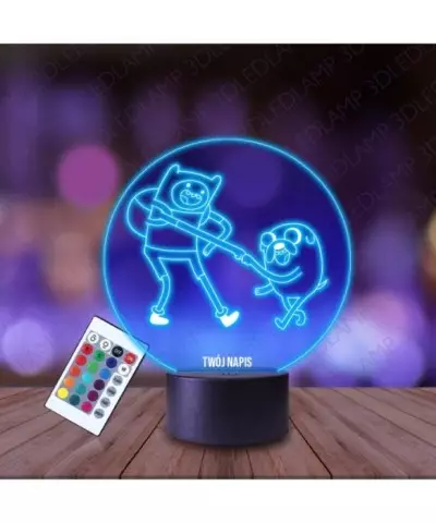 Lampka Nocna 3D LED LAMP Pora na Przygodę Finn Jake Żółwik