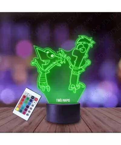 Lampka Nocna 3D LED LAMP Kreskówka Fineasz i Ferb