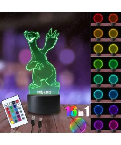 Lampka Nocna 3D LED LAMP Epoka Lodowcowa Sid