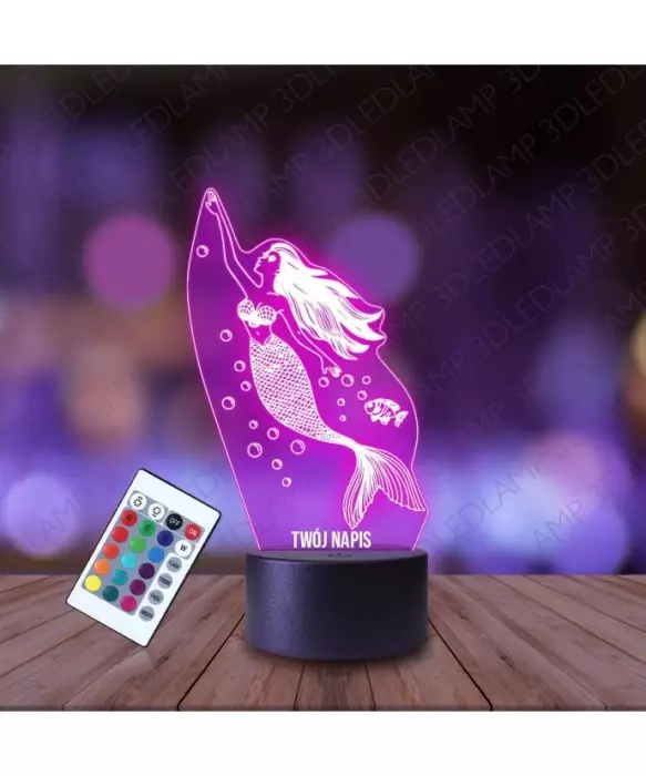Lampka Nocna 3D LED LAMP Syrenka Syrena