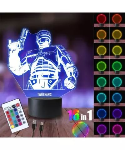 Lampka Nocna 3D LED LAMP Robocop Robot