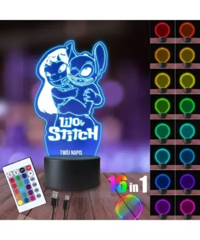 Lampka Nocna 3D LED LAMP Stich i Lilo