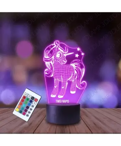 Lampka Nocna 3D LED LAMP Słodki Jednorożec