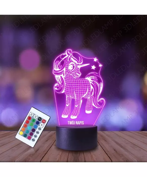 Lampka Nocna 3D LED LAMP Słodki Jednorożec