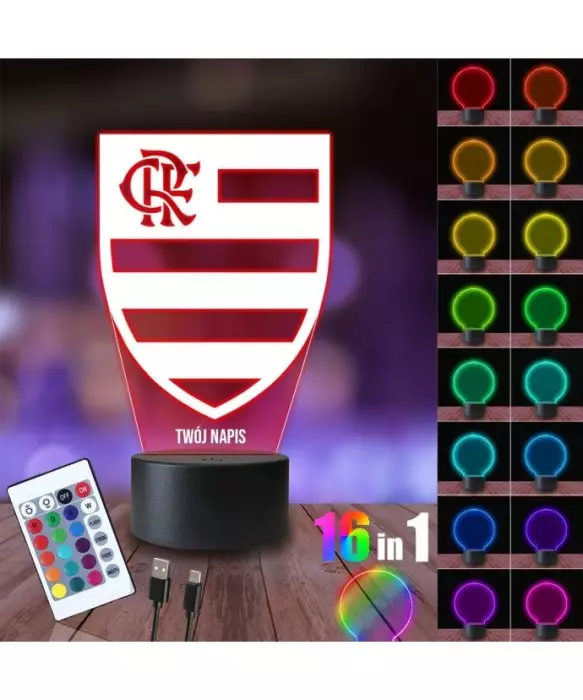 Lampka Nocna 3D LED LAMP Klub CR Flamengo