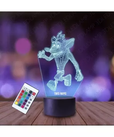 Lampka Nocna 3D LED LAMP Gra Crash Bandicoot