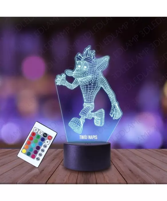 Lampka Nocna 3D LED LAMP Gra Crash Bandicoot