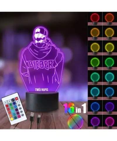 Lampka Nocna 3D LED LAMP Justin Bieber