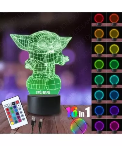 Lampka Nocna 3D LED LAMP Star Wars Baby Yoda Posąg