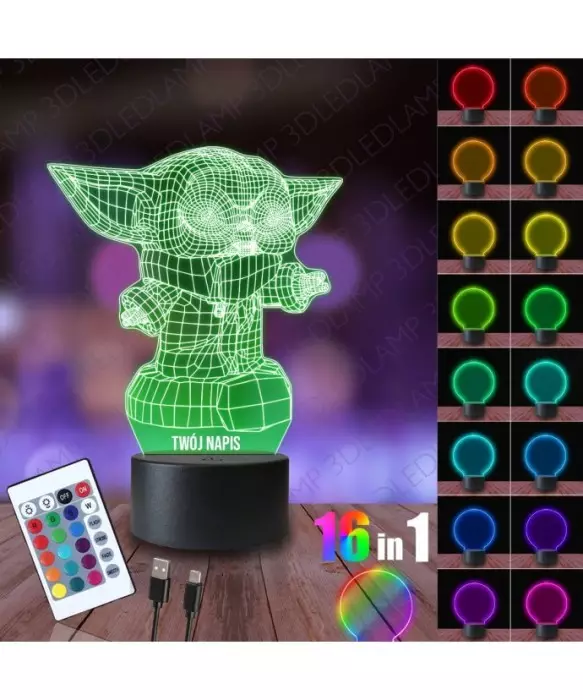 Lampka Nocna 3D LED LAMP Star Wars Baby Yoda Posąg