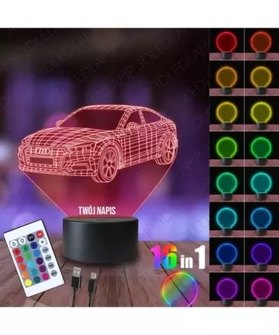 Lampka Nocna 3D LED LAMP Samochód Audi A5