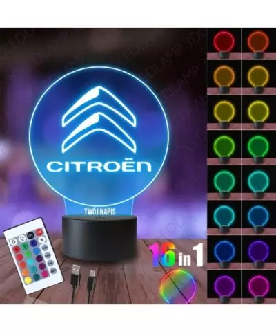 Lampka Nocna 3D LED LAMP Citroen Emblemat