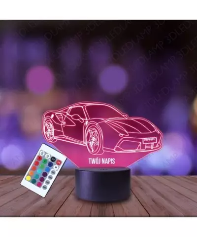 Lampka Nocna 3D LED LAMP Auto Samochód Ferrari