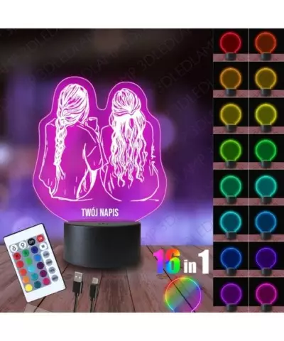 Lampka Nocna 3D LED LAMP Przyjaciółki BFF