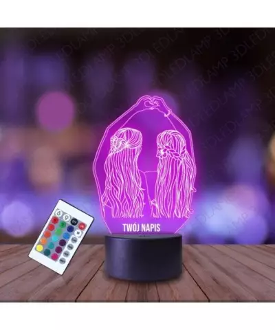 Lampka Nocna 3D LED LAMP Przyjaciółki Serce