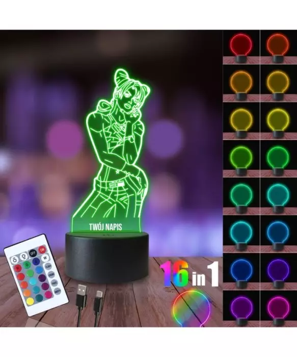 Lampka Nocna 3D LED LAMP Jojo's Bizzare Jolyne Cujoh