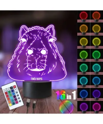 Lampka Nocna 3D LED LAMP Kapibara Pysk