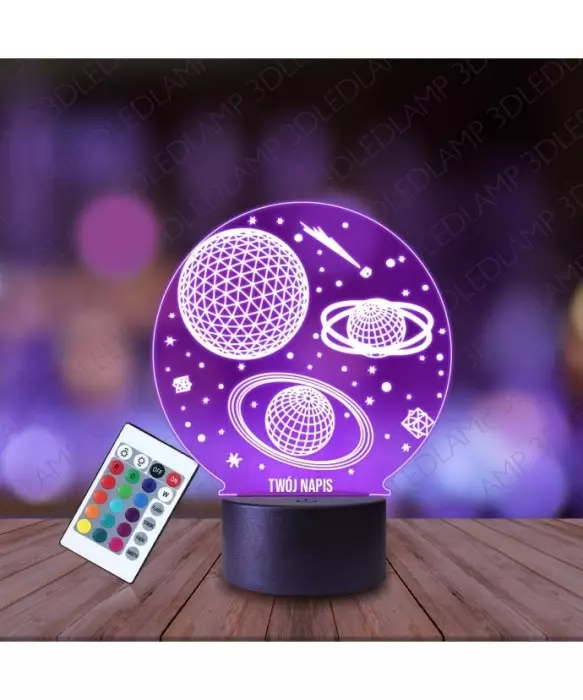 Lampka Nocna 3D LED LAMP Planeta Kosmos Galaktyka
