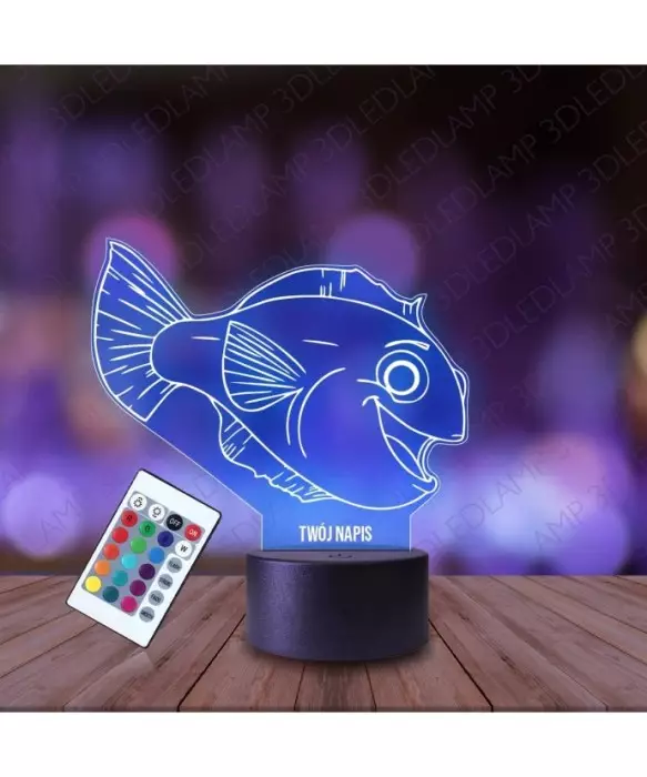 Lampka Nocna 3D LED LAMP Uśmiechnięta Ryba