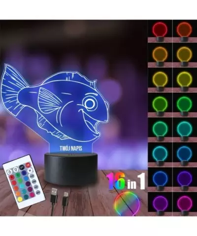 Lampka Nocna 3D LED LAMP Uśmiechnięta Ryba