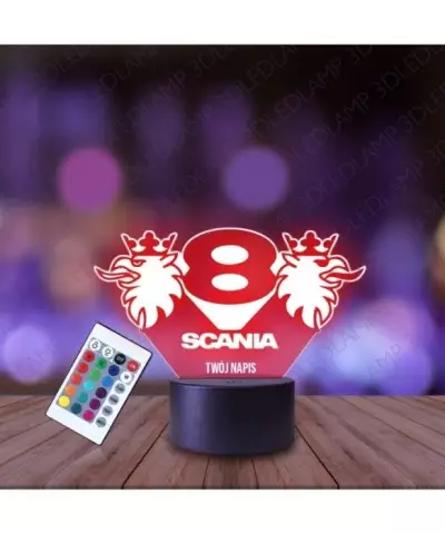 Lampka Nocna 3D LED LAMP Scania Logo V8