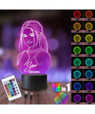 Lampka Nocna 3D LED LAMP Selena Gomez