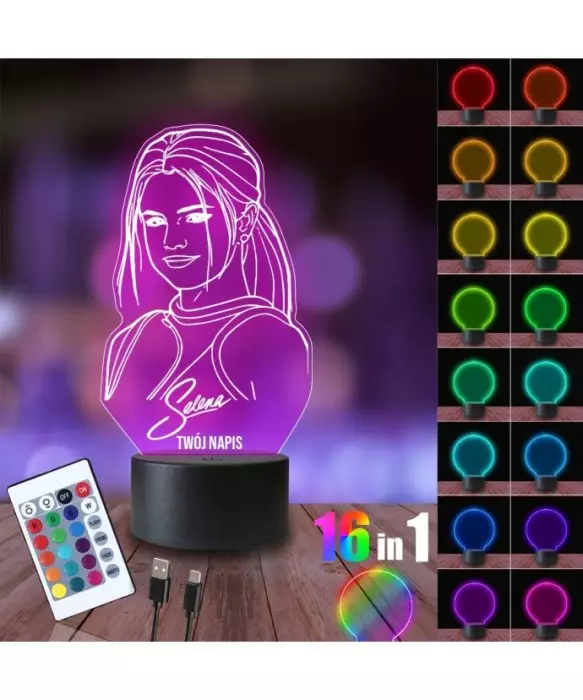 Lampka Nocna 3D LED LAMP Selena Gomez