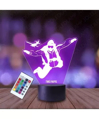 Lampka Nocna 3D LED LAMP Skok ze Spadochronem