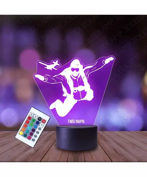 Lampka Nocna 3D LED LAMP Skok ze Spadochronem