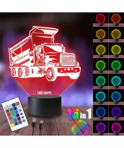 Lampka Nocna 3D LED LAMP Ciężarówka Wywrotka