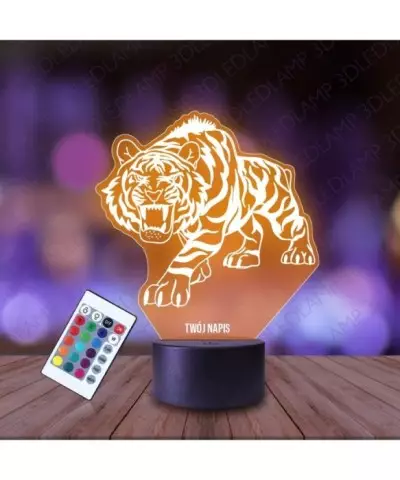 Lampka Nocna 3D LED LAMP Tygrys