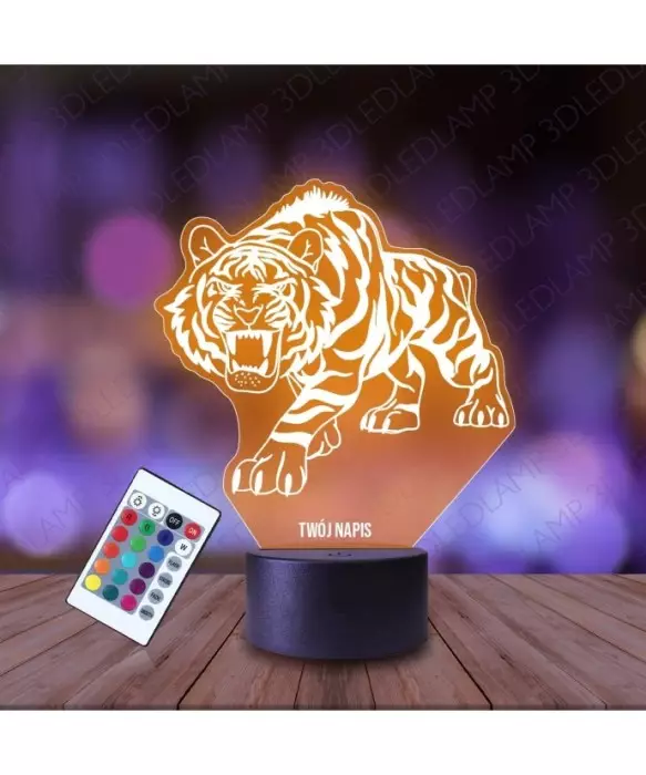 Lampka Nocna 3D LED LAMP Tygrys