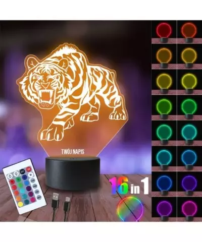 Lampka Nocna 3D LED LAMP Tygrys