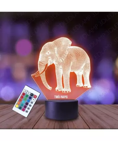 Lampka Nocna 3D LED LAMP Słoń Afrykański