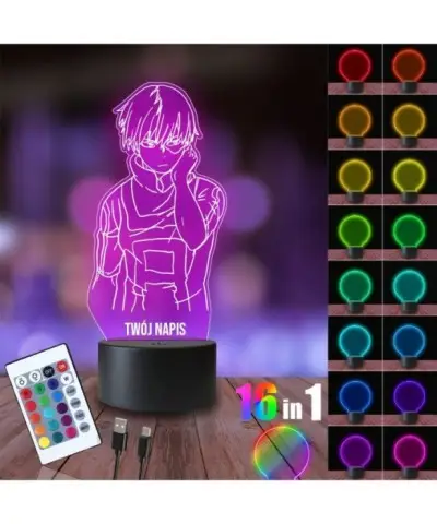Lampka Nocna 3D LED LAMP My Hero Academia Todoroki Shoto