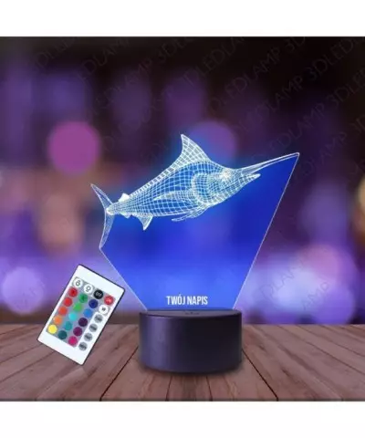 Lampka Nocna 3D LED LAMP Miecznik Ryba