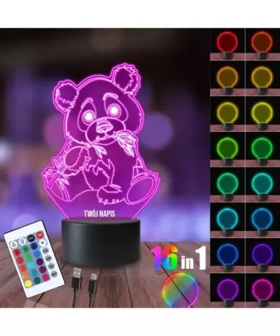 Lampka Nocna 3D LED LAMP Miś Słodka Panda