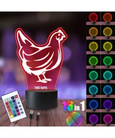 Lampka Nocna 3D LED LAMP Kura Kwoka Kurka