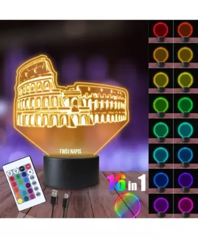 Lampka Nocna 3D LED LAMP Koloseum Zabytek