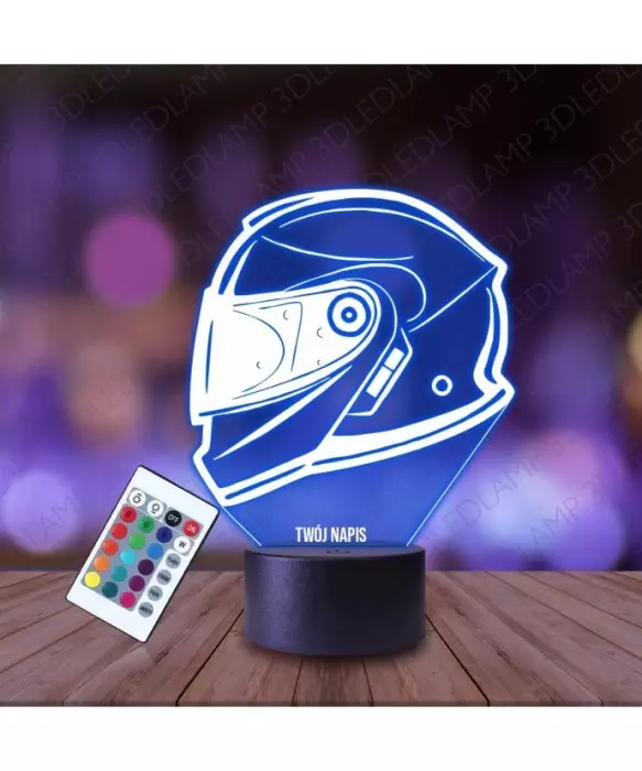 Lampka Nocna 3D LED LAMP Kask na Motocykl