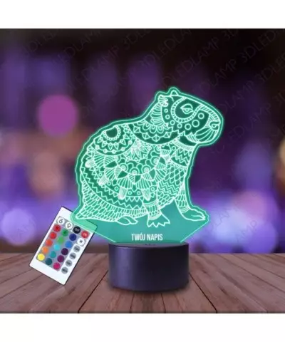Lampka Nocna 3D LED LAMP Kapibara Mandala