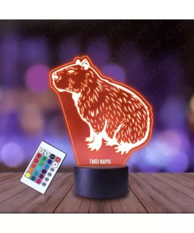 Lampka Nocna 3D LED LAMP Gryzoń Kapibara