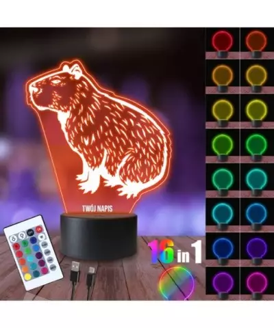 Lampka Nocna 3D LED LAMP Gryzoń Kapibara