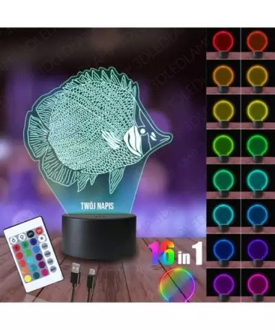 Lampka Nocna 3D LED LAMP Ryba Butterflyfish