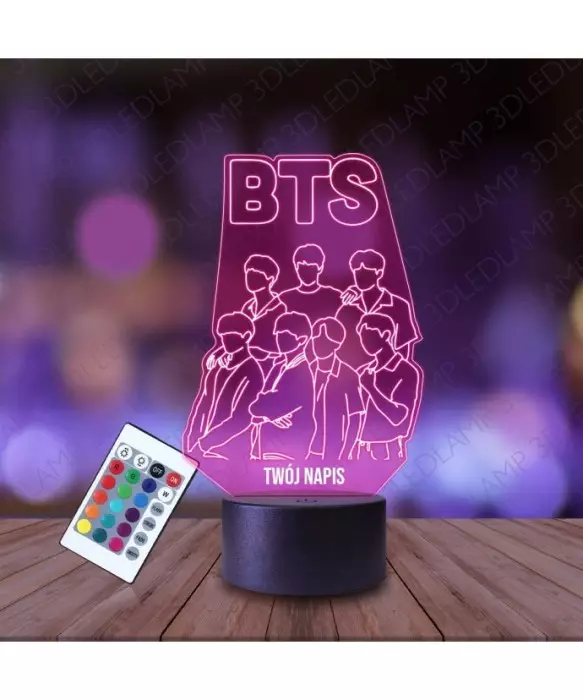 Lampka Nocna 3D LED LAMP Formacja K-Pop BTS