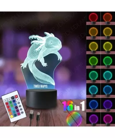 Lampka Nocna 3D LED LAMP Aksolotl
