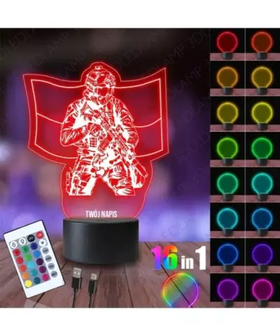 Lampka Nocna 3D LED LAMP Straż Dziękujemy