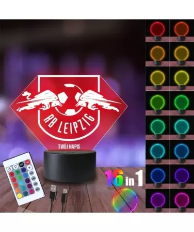 Lampka Nocna 3D LED LAMP RB Leipzig Piłka